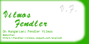 vilmos fendler business card